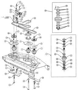48 Inch Floating Deck Spindle Assembly Diagram and Parts List for 4815F-PRO 556C465M100 Cub Cadet Lawn Mower